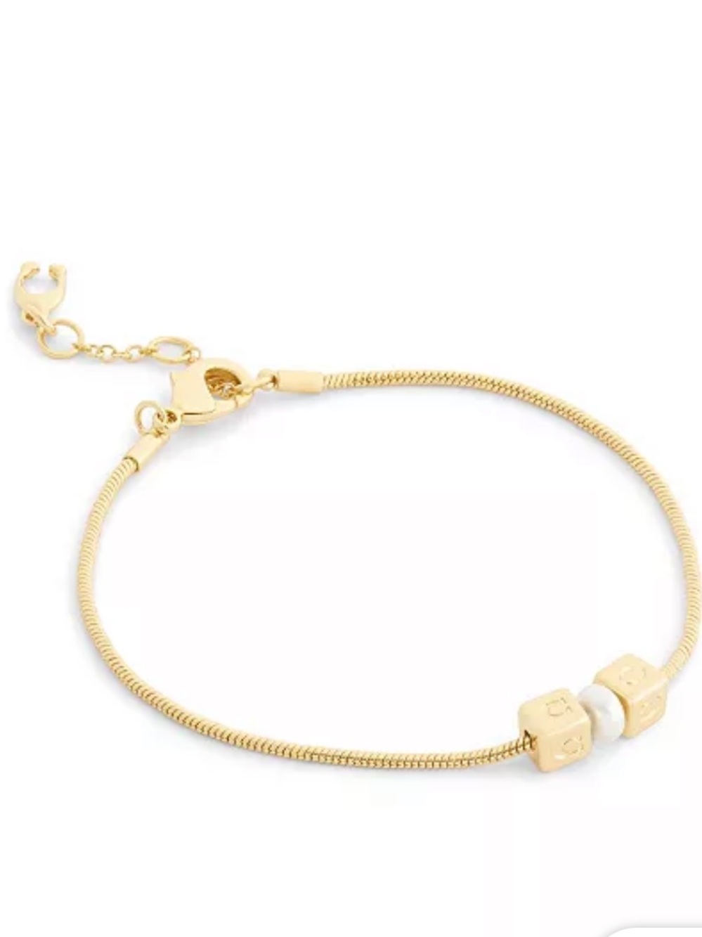 COACH
Imitation Pearl Signature C Cube Bracelet. New